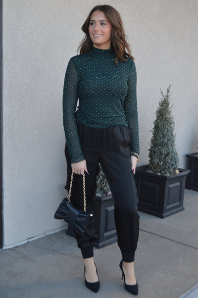 Aster Embellished Mesh Top