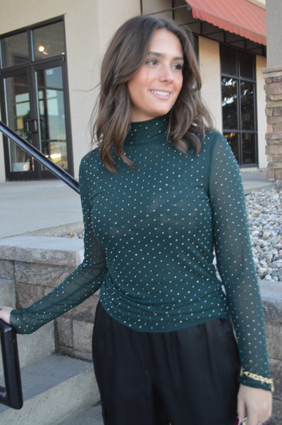 Aster Embellished Mesh Top