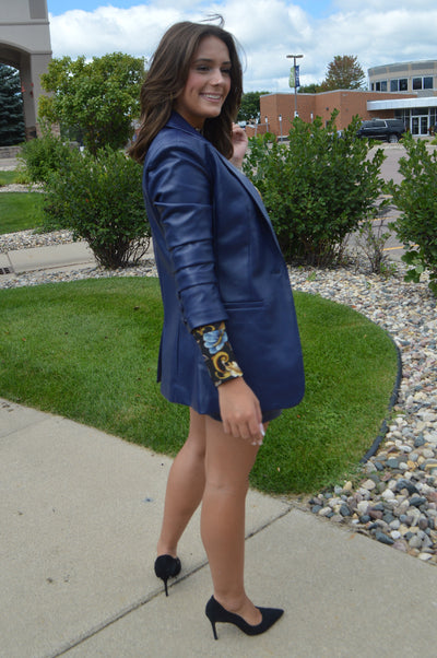 Amelia Faux Leather Blazer