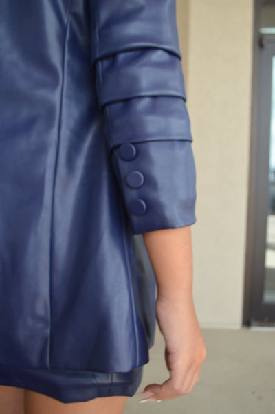 Amelia Faux Leather Blazer