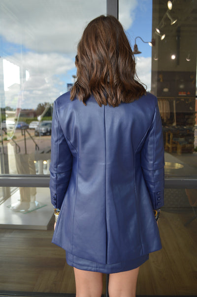Amelia Faux Leather Blazer