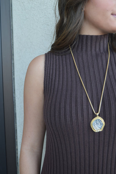 Ariana Ribbed Sweater Dress, Chocolate