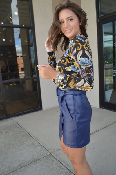 Farm Rio Black Garden Jersey Top