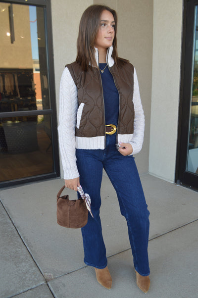 .Gabby Mini Faux Suede Bucket bag, Mocha