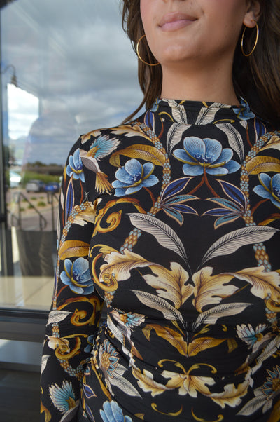 Farm Rio Black Garden Jersey Top