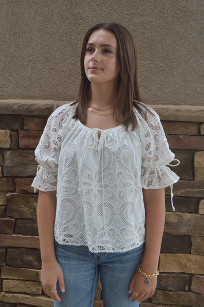 Saylor Meg Eyelet Top