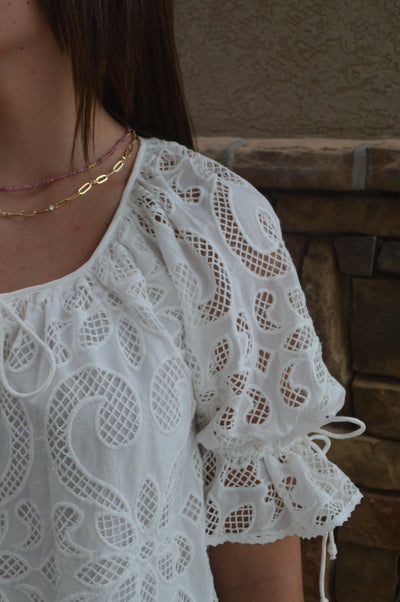 Saylor Meg Eyelet Top