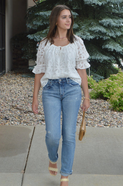 Saylor Meg Eyelet Top