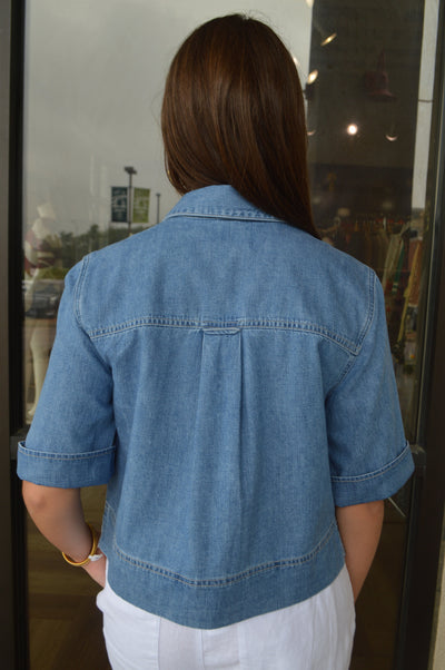 Veronica Beard Spruce Denim Top