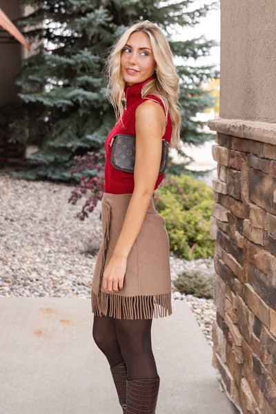 Veronica Beard Mazzy Cashmere Shell, Crimson