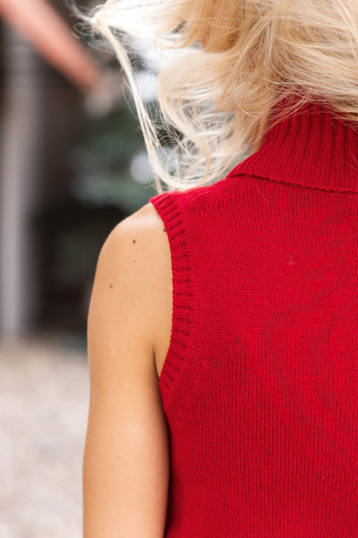 Veronica Beard Mazzy Cashmere Shell, Crimson