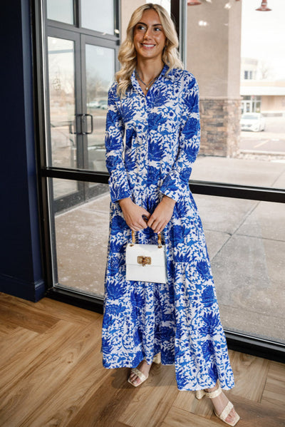 Kiara Maxi Dress, Blue Combo