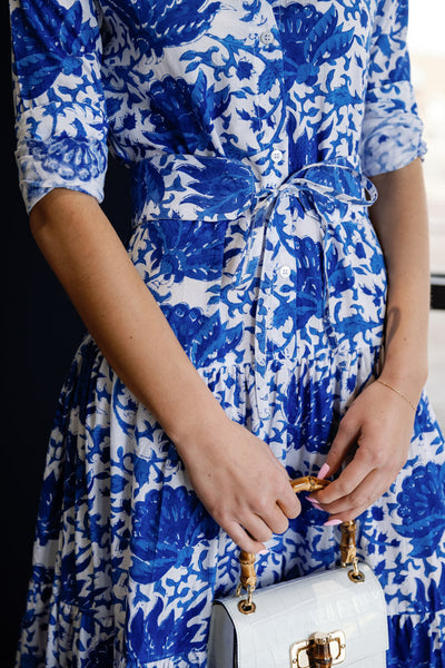 Kiara Maxi Dress, Blue Combo