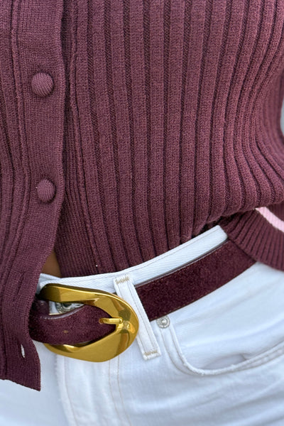 Pre-Order August Aggie Faux Suede Belt,
