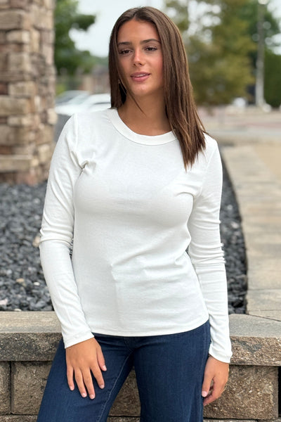 Long Sleeve Stretch Crew Neck Tee