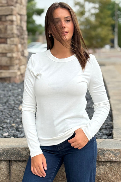 Long Sleeve Stretch Crew Neck Tee