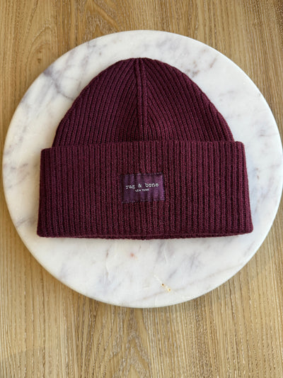Rag & Bone Blake Beanie, Burgundy