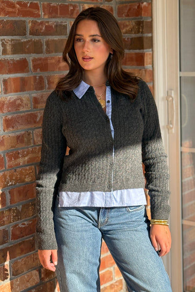Tate Layered Look Shirt/Cardigan Combo