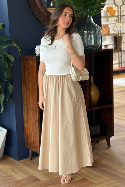 PRE-ORDER APRIL Megan Maxi Dress, Neutral