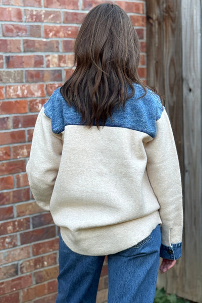 Jolene Denim & Sweater Shirt Jacket