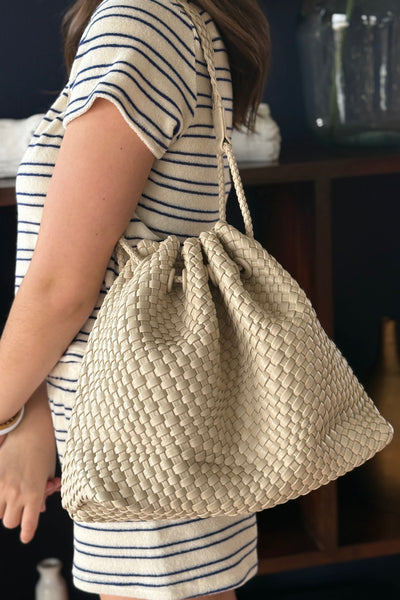 Lexi Cinch Top Tote, Cream