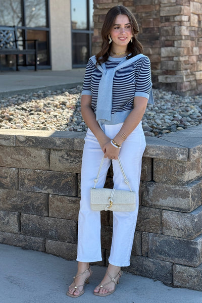 Alex Striped Layered Crew Sweater