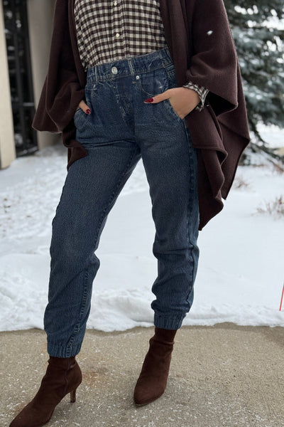 Rag & Bone Miramar Denim Print Fleece Jogger