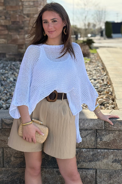 Simone Belted Shorts, Khaki