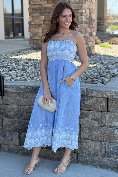 Cali Embroidered Trim Sundress