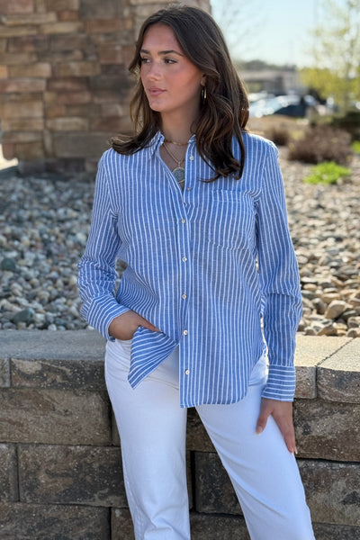 Bristol Cotton/Linen Blend Striped Shirt