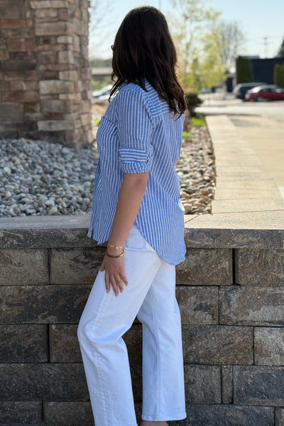 Bristol Cotton/Linen Blend Striped Shirt