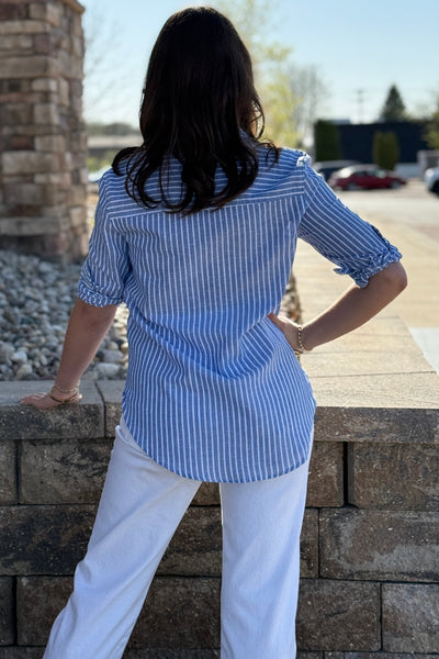 Bristol Cotton/Linen Blend Striped Shirt