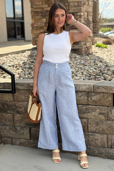Avery Striped Linen Pants