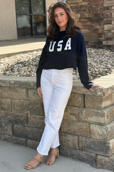 USA Cropped Sweater