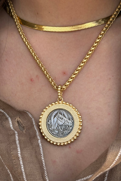 .Royal Crest Coin Pendant