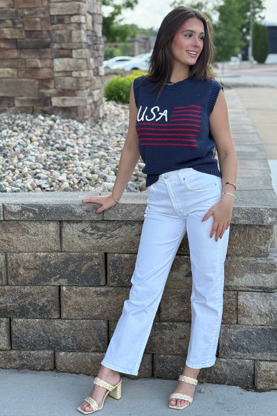 USA Flag Sleeveless Sweater