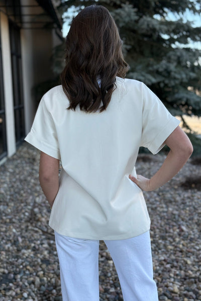 Claudia Faux Leather 1/2 Zip Top - RUST & Co.