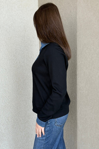 Charley Denim Collar Top