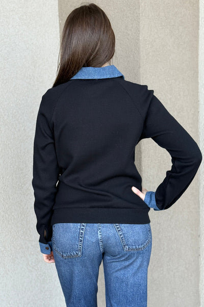 Charley Denim Collar Top