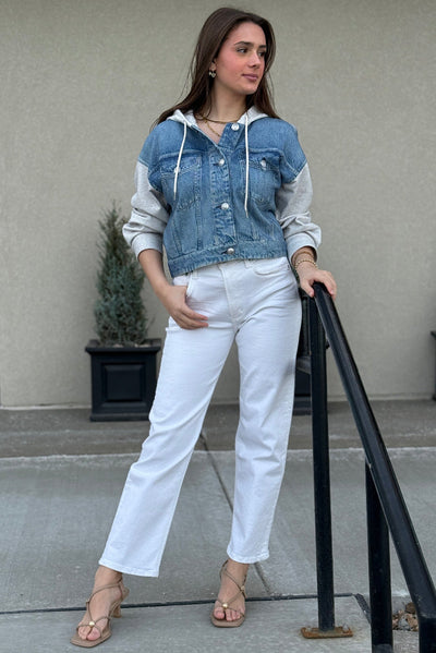 Rag & Bone Miramar Combo Hooded Trucker Jacket