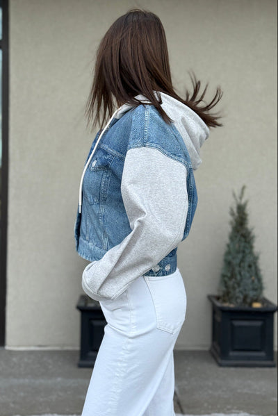 Rag & Bone Miramar Combo Hooded Trucker Jacket