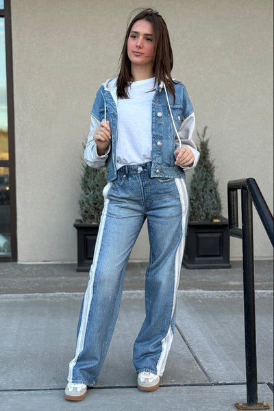 Rag & Bone Miramar Combo Hooded Trucker Jacket