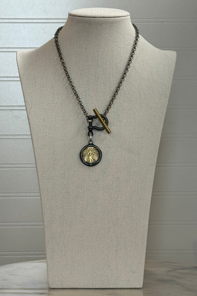 .Guardian Angel Coin Necklace