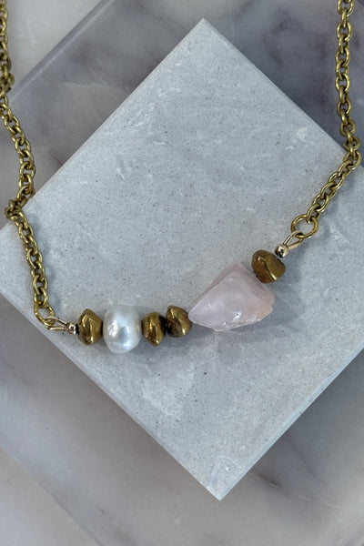 .Meridian Rose Quartz Necklace