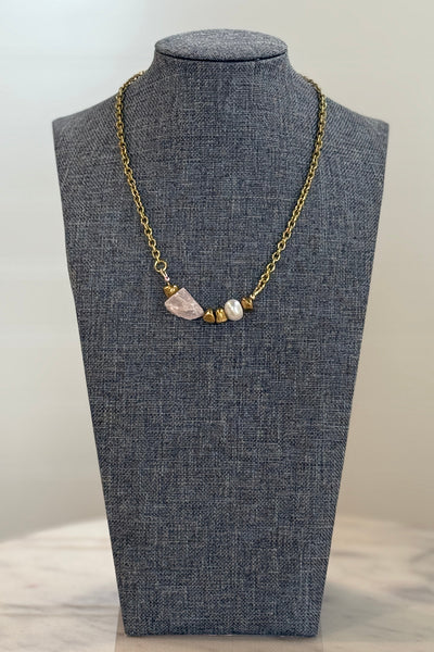 .Meridian Rose Quartz Necklace