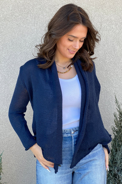 Erica Light Weight Cardigan, Navy
