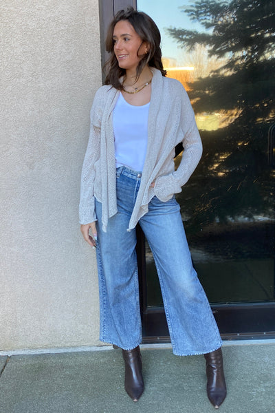 Erica Light Weight Cardigan, Champagne