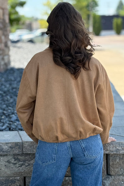 .Morgan Faux Suede Bomber