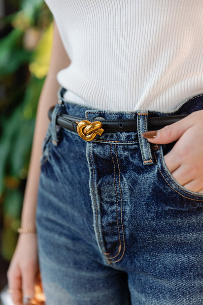 Pre-August Jolie Knot Belt, Black