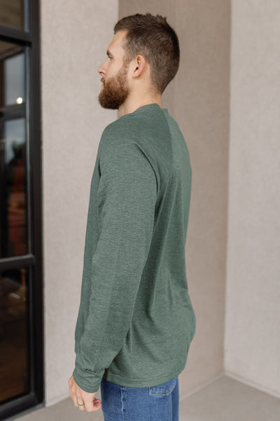 Faherty Cloud Long Sleeve Henley, Fern